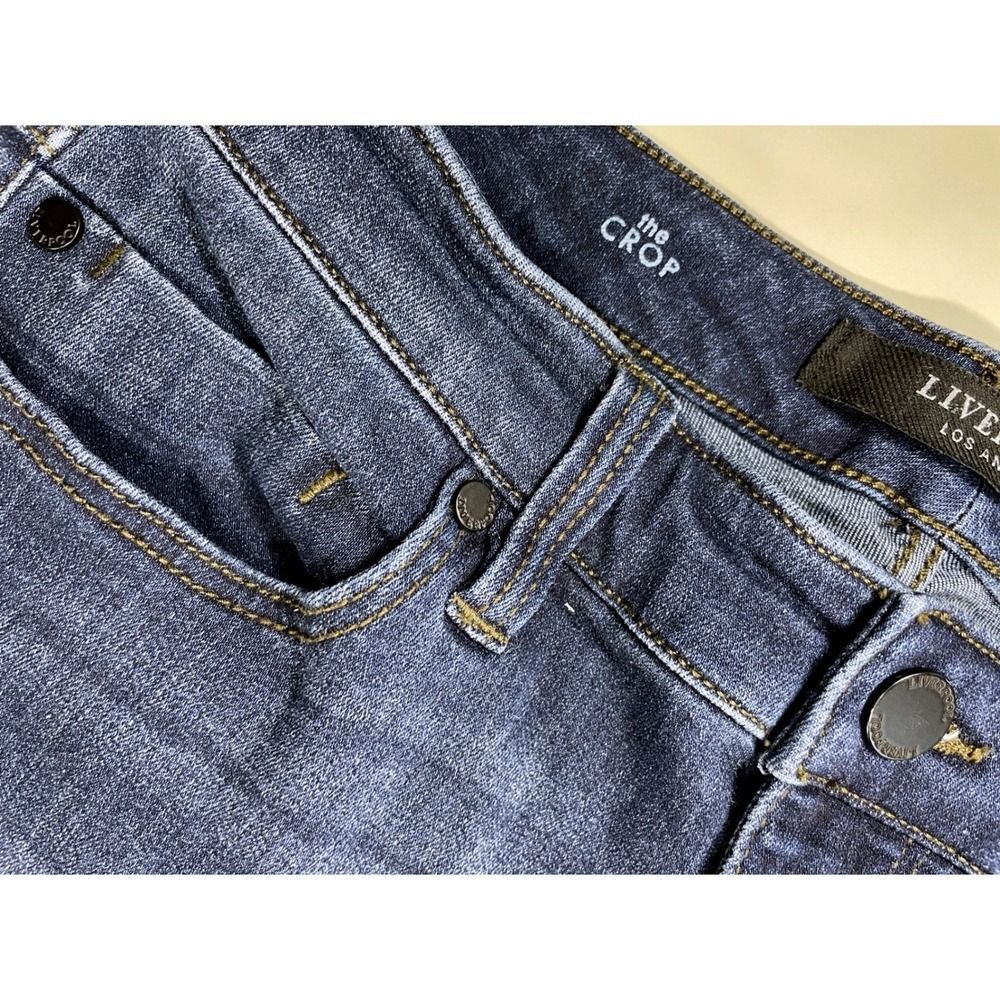 Crop Cuffed Mid Rise Jeans W/8 Liverpool Doheny Dark Blue LN - Picture 10 of 14